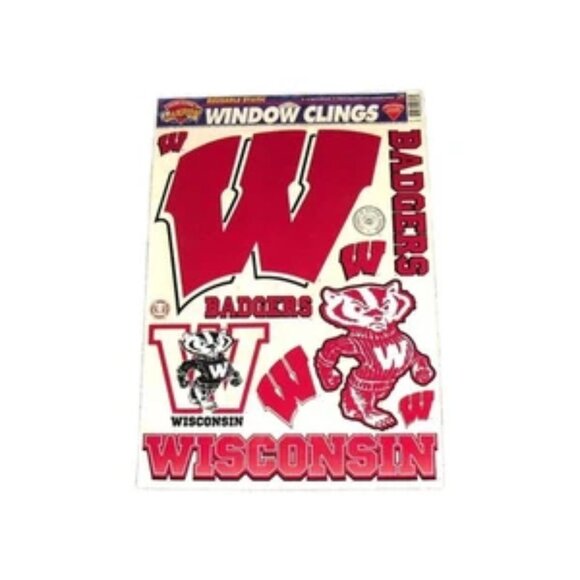 Other - Wisconsin Badgers Vintage 90s Window Clings Decals Set Removable Reusable New